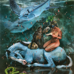 Wasserzeit V | 2023 | mixed media on cotton | 130 x 110 cm.jpg